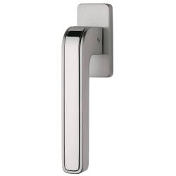 Béquille de fenêtre TECNO sur rosace ovale, chromé mat/carbone