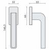 Béquille de fenêtre TECNO sur rosace ovale, chromé mat/carbone