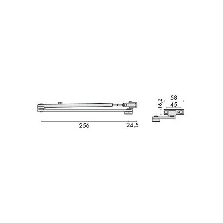 Bras à compas sans arrêt pour DC200/300/340, argent