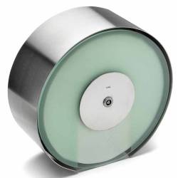 Dérouleur bobine papier WC Ø 212 mm, façade acrylique, inox brossé 316