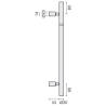Bâton de maréchal Ø 20 mm, filetée, hauteur 1901 à 2000 mm, inox brossé 316
