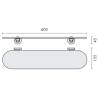 Tablette verre 600 mm, chromé/verre, BASIC