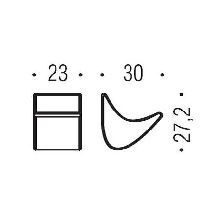 Bouton de meuble F534, chromé