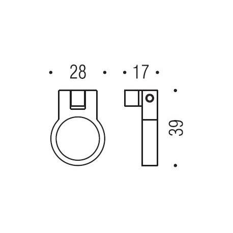 Bouton de meuble F522, chromé sat
