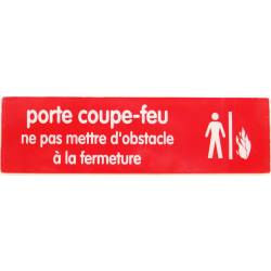 Plaque adhesive-PORTE COUPE/PAS D'OBSTACLE A LA FERM.-170x40