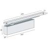 Ferme-porte EXS 610, capot 3 côtés inox, force 5-6, argent
