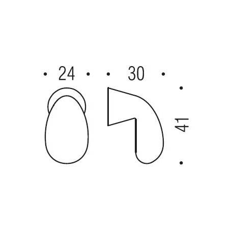 Bouton de meuble F512, chromé sat