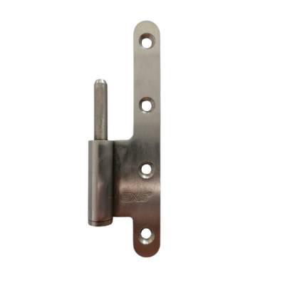 1/2 Paumelle EXS 1.61-M, 140*70 bouts ronds. Mâle droite inox brossé