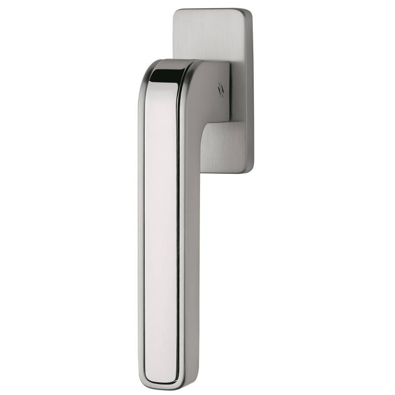Béquille de fenêtre TECNO sur rosace ovale, chromé mat/chromé
