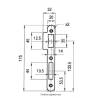 Gâche double empennage pour serrure EXS aspect inox