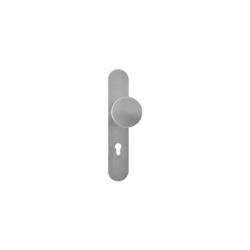 Bouton fixe déporté sur plaque LOGINOX fonction clé I, inox brossé 304