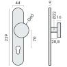 Bouton fixe déporté sur plaque LOGINOX fonction clé I, inox brossé 304