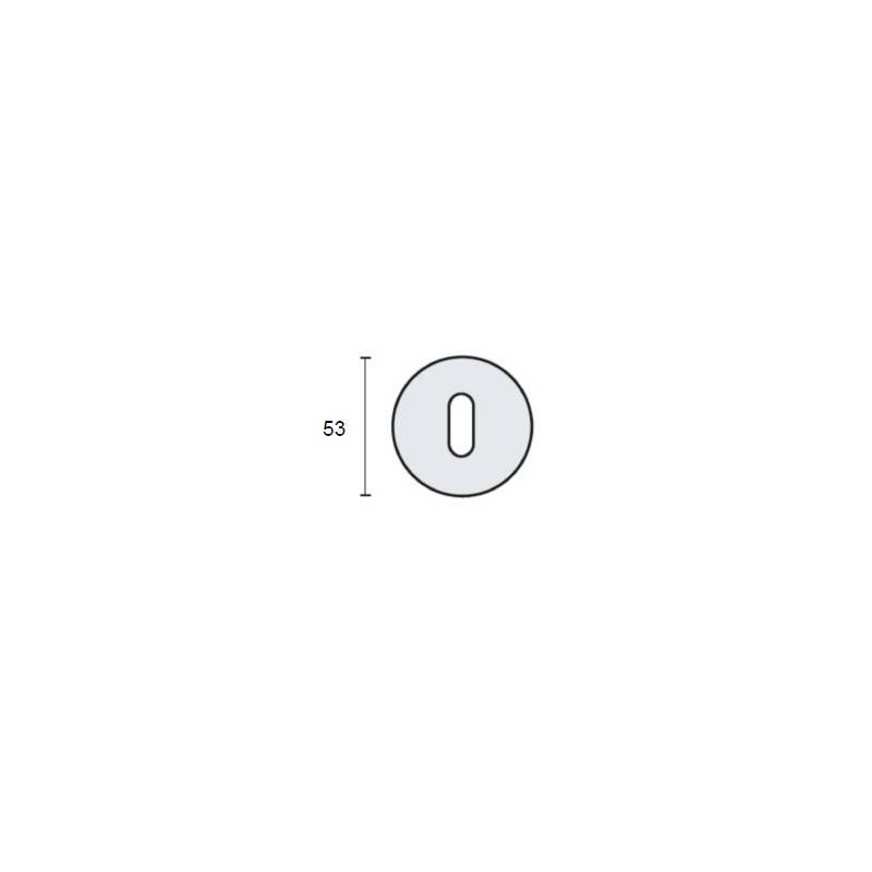 Paire de rosaces rondes Soft-Line clé L Ø 50 mm, inox brossé
