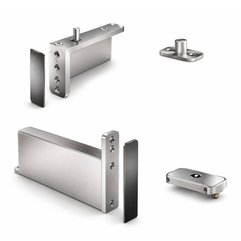 Ensemble pivot Système M+ réf. STM+40-B/TP40  avec plaque rectangulaire inox