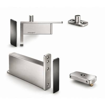Ensemble pivot Système M+ réf. STM+40-F/TP40  avec plaque rectangulaire inox