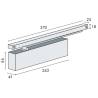 Ferme-porte EXS 410, capot 3 côtés inox, force 1-4, argent