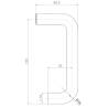 Unité de béquille U 16 mm, inox brossé 316