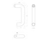 Unité de béquille U 19 mm, inox brossé 316