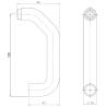 Unité de béquille UF 19 mm, inox brossé 316