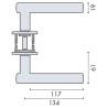 Paire de béquilles B 19 mm sur rosace ronde, inox brossé 316