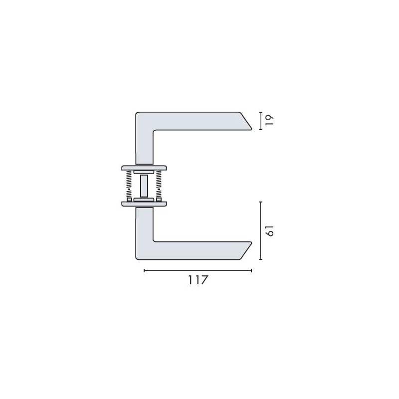 Paire de béquilles FF 19 mm sur rosace ronde, inox brossé 316
