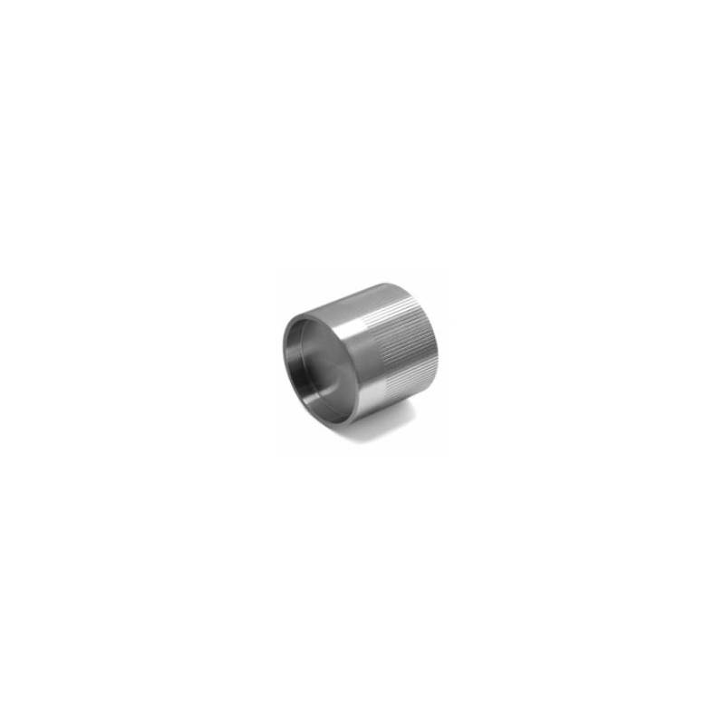 Paire de boutons cylindrique mobile sur rosace ronde, inox brossé 316