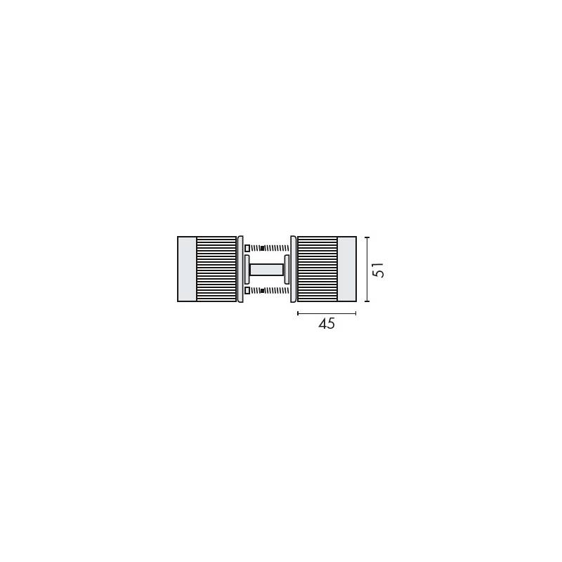 Paire de boutons cylindrique mobile sur rosace ronde, inox brossé 316