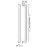 Poignée de tirage droite Ø 19 mm, filetée, entraxe 200 mm, inox brossé 316