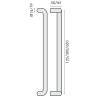Poignée de tirage déportée Ø 19 mm, filetée, entraxe 125 mm, inox brossé 316