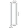 Poignée de tirage droite Ø 32 mm, à douille, entraxe 300 mm, inox brossé 316