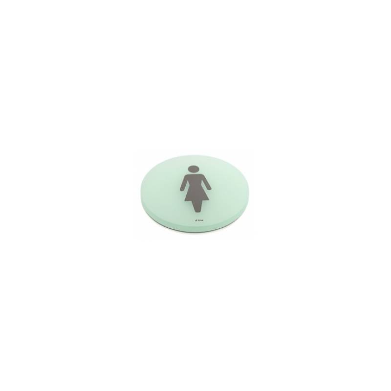 Pictogramme à coller Ø 76 mm, Femme, acrylique