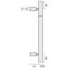 Bâton de maréchal Ø 32 mm, filetée, hauteur 501 à 700 mm, inox brossé 316