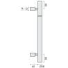 Bâton de maréchal Ø 38 mm, filetée, hauteur 1701 à 1800 mm, inox brossé 316