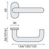 Unité de béquille U 14 mm, inox brossé 316