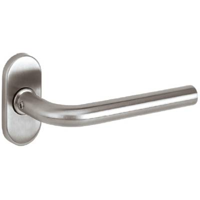 Paire de béquilles L 19 mm sur rosace ovale, inox brossé 316
