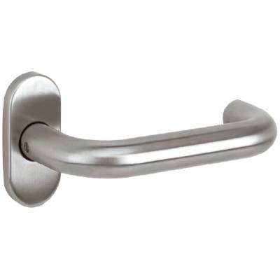 Paire de béquilles U 19 mm sur rosace ovale, inox brossé 316