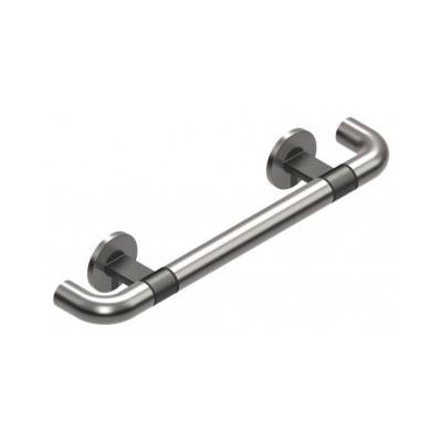 Barre de maintien PMR avec embouts coudés à 90°, lg 859 mm, inox brossé 316