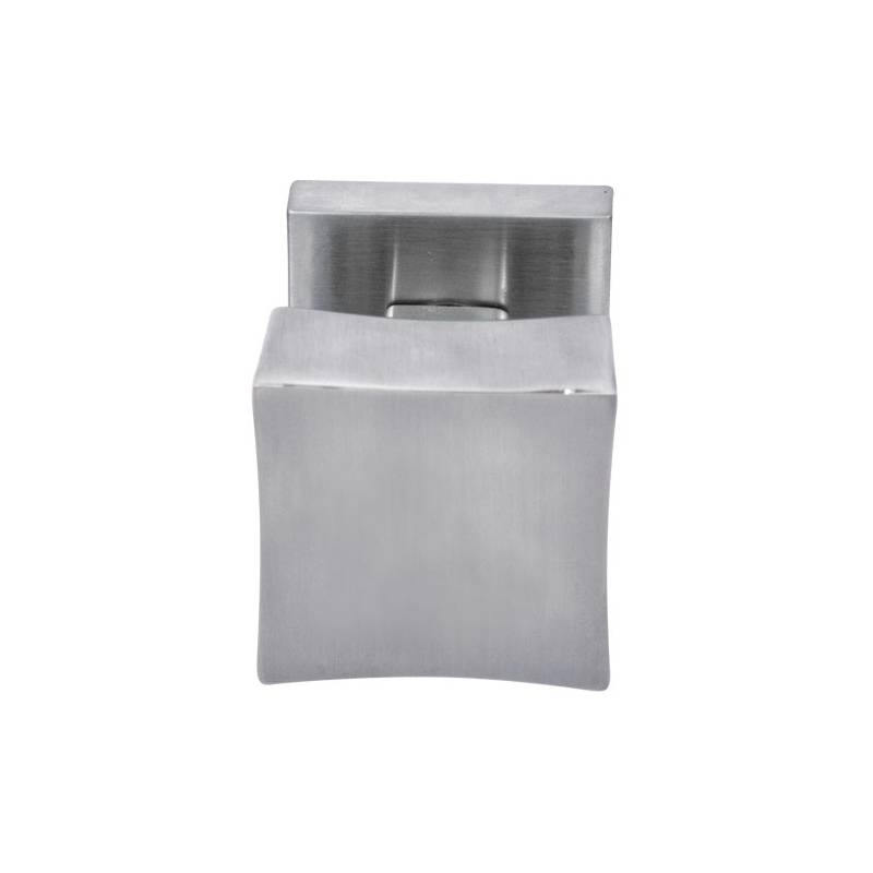 Bouton fixe SQUARE 25 sur rosace carrée, chromé mat