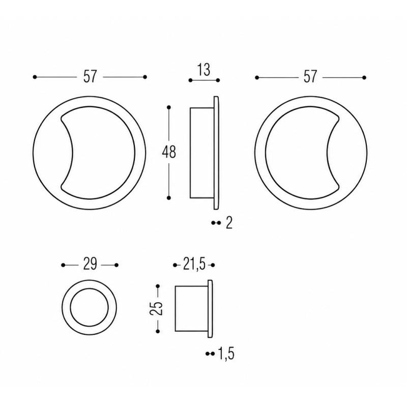 Cuvette encastrée OPEN Ø 57 mm, blanche