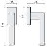 Béquille de fenêtre ELLESSE sur rosace rectangulaire, chromé mat
