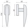 Béquille de fenêtre WING sur rosace ovale, chromé mat