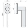 Béquille de fenêtre TOOL sur rosace ovale , chromé mat