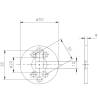 Rosace ronde pour bouton fixe, inox brossé 316