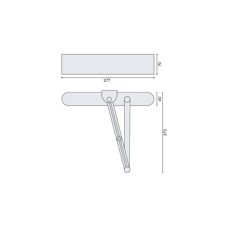 Ferme-porte à bras compas, force EN 2-5, inox brossé 316