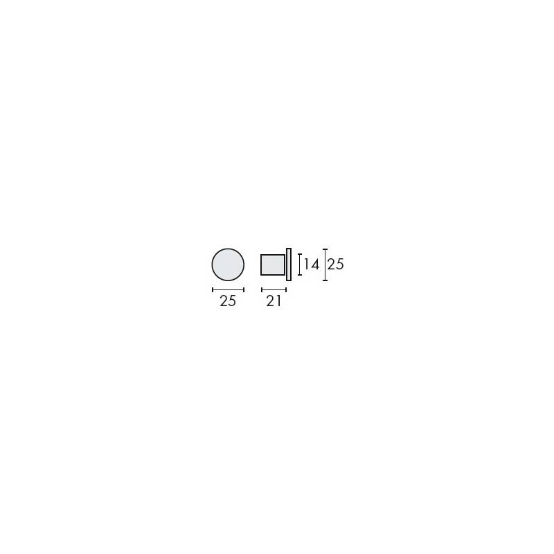 Bouton de meuble Ø 25 mm, inox brossé 316