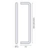 Porte serviette  Ø 14x650 mm, inox brossé 316