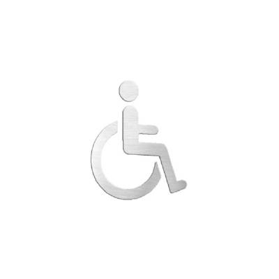 Pictogramme découpé à coller, PMR, inox brossé 316