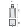 Distributeur de savon liquide à poser, 220 ml, chromé/verre, FOREVER