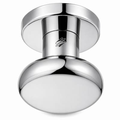 Bouton fixe ROUND 25, Ø 60 mm sur rosace ronde, chromé